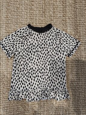 H&M White & Black Kids Swim Rashguard with Spot Print